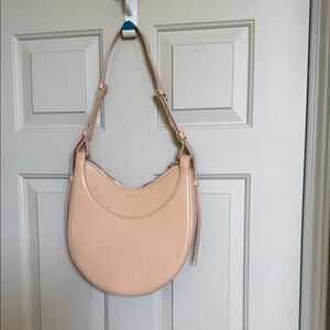 Nude Cream Leather Shoulder Bag
